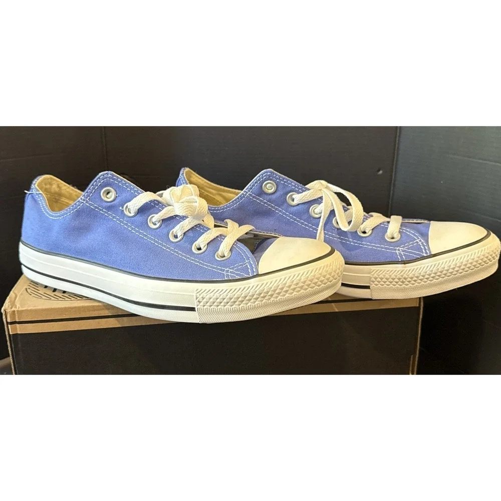 Converse All Star Chuck Taylor Womens 10 Mens 8 Canvas Low Top Blue Sneakers NEW - Picture 3 of 10